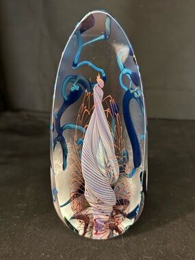 Henry Summa (1949-2008) Helix Vintage
Art Glass Sculpture Cut Away Paperweight